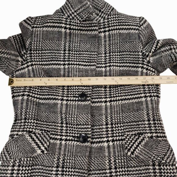 Sam Edelman Two Button Houndstooth Plaid Wool Long Blazer Coat Size S - Picture 8 of 10